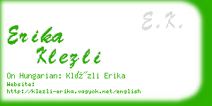 erika klezli business card